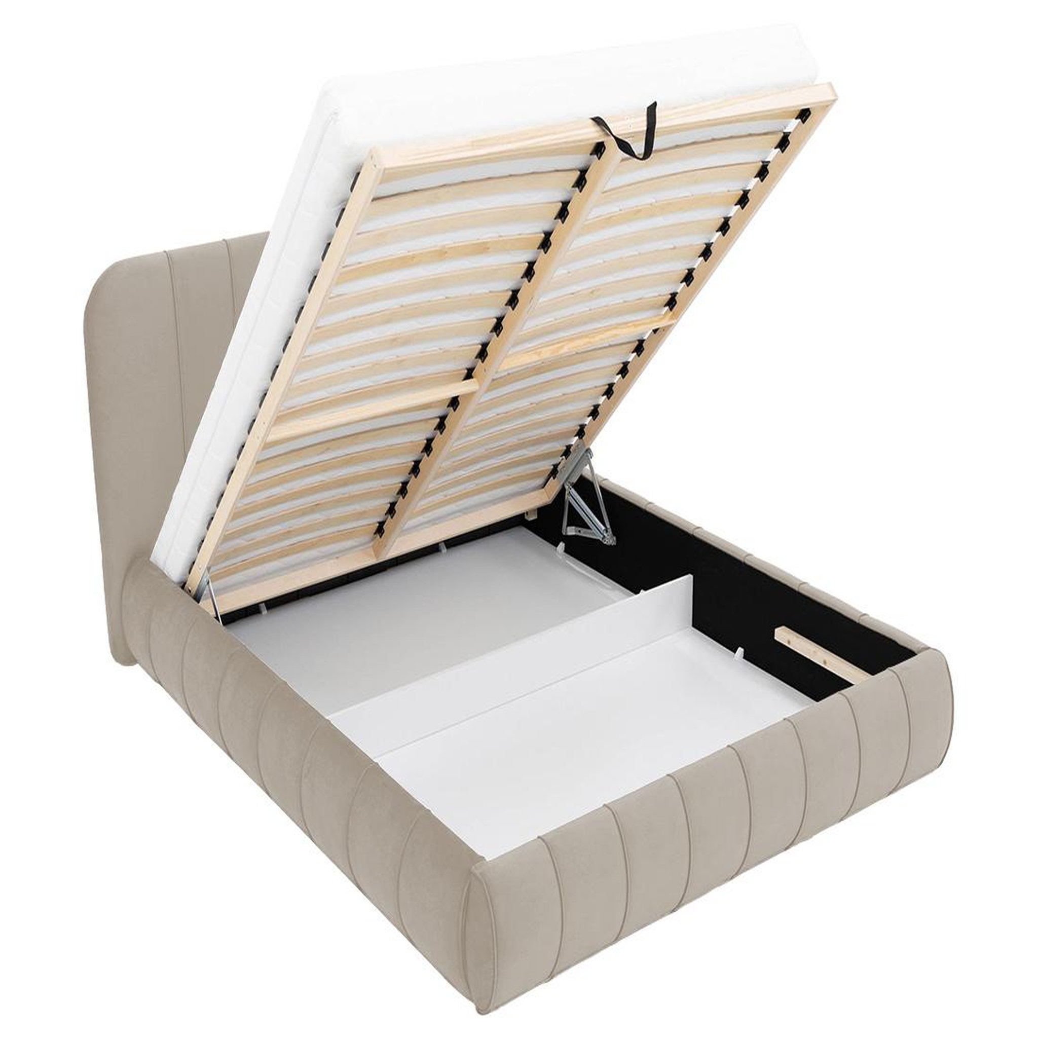 Voir la diapositive 3 : BEST MOBILIER Elsa - lit coffre - 180x200 cm - en velours - sommier inclus