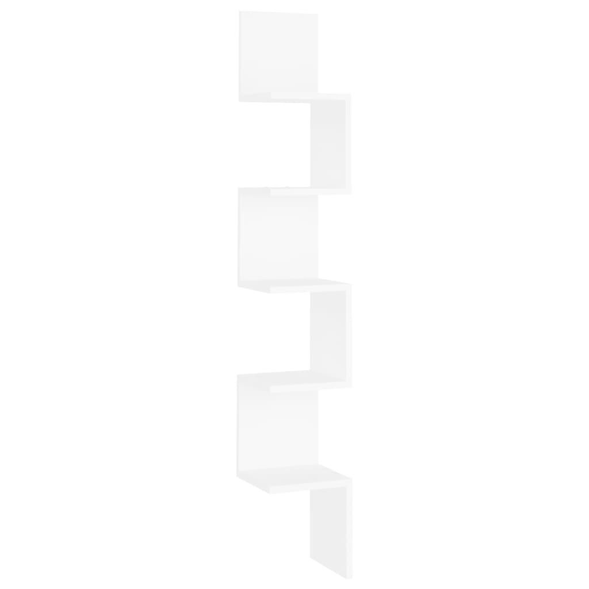 Voir la diapositive 2 : VIDAXL Etagere d'angle murale Blanc 20x20x127,5 cm bois d'ingenierie