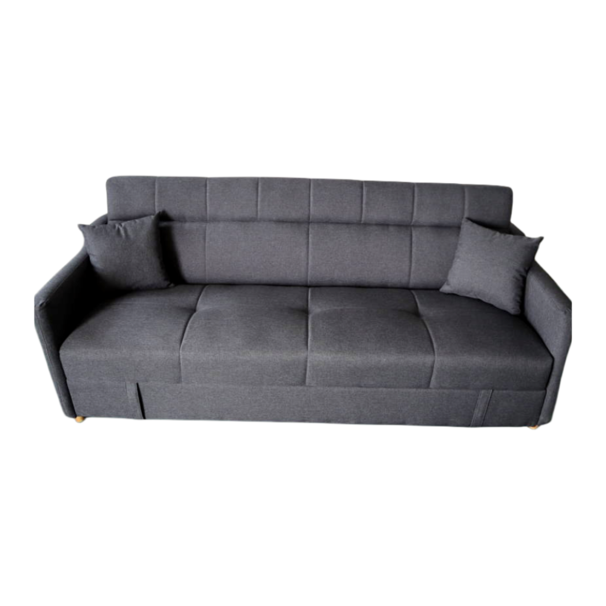 CONCEPT USINE Canapé convertible avec coffre en tissu gris foncé 3 places adare