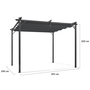 Voir la diapositive 6 : ID MARKET Pergola édition spéciale toit rétractable 3x4 M et 4 stores gris anthracite