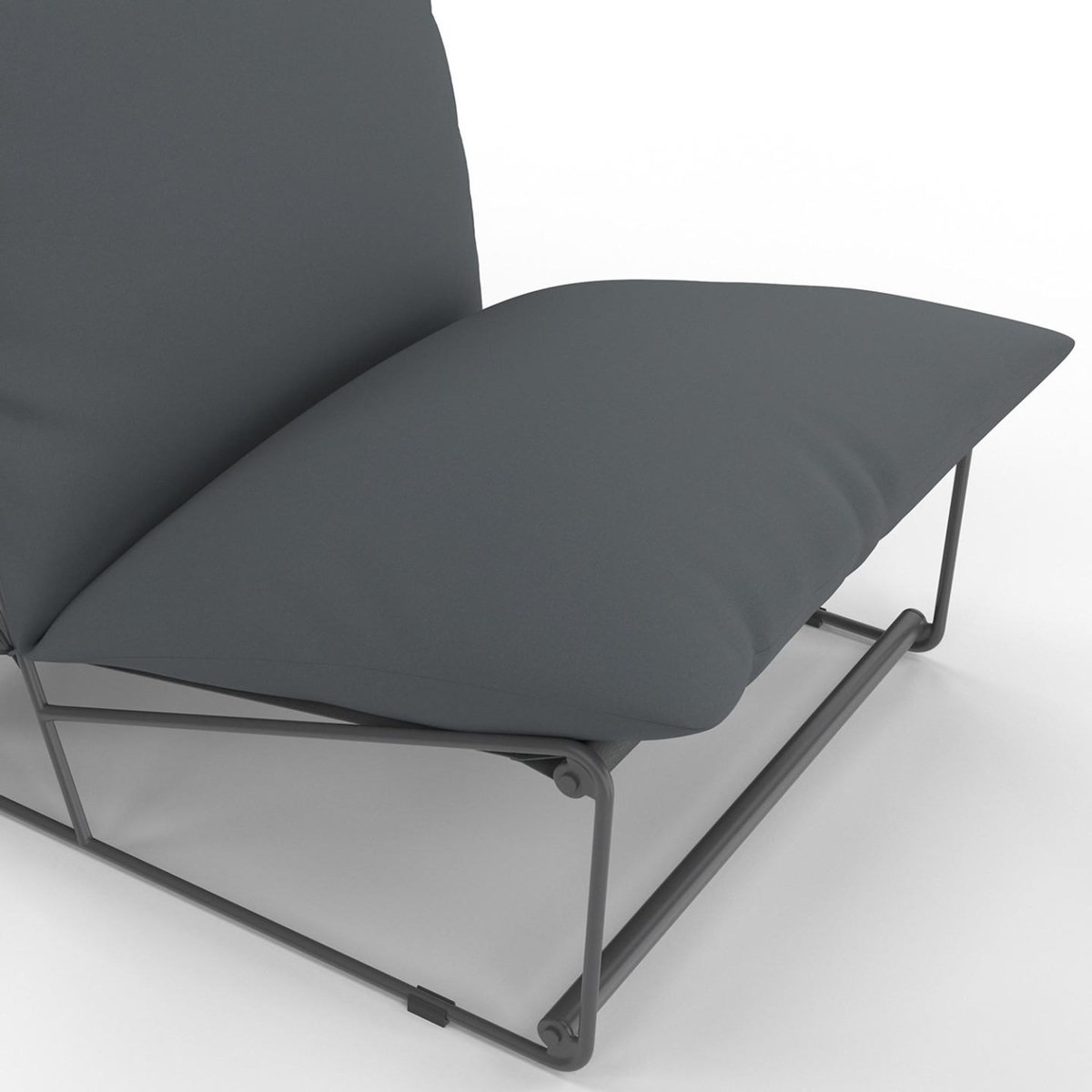 ID MARKET Lot de 2 fauteuils de jardin NAPOLI gris coussins gris anthracite