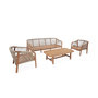 Voir la diapositive 1 : SWEEEK Salon de jardin en bois et cordes. acacia. coussins beige. 5 places