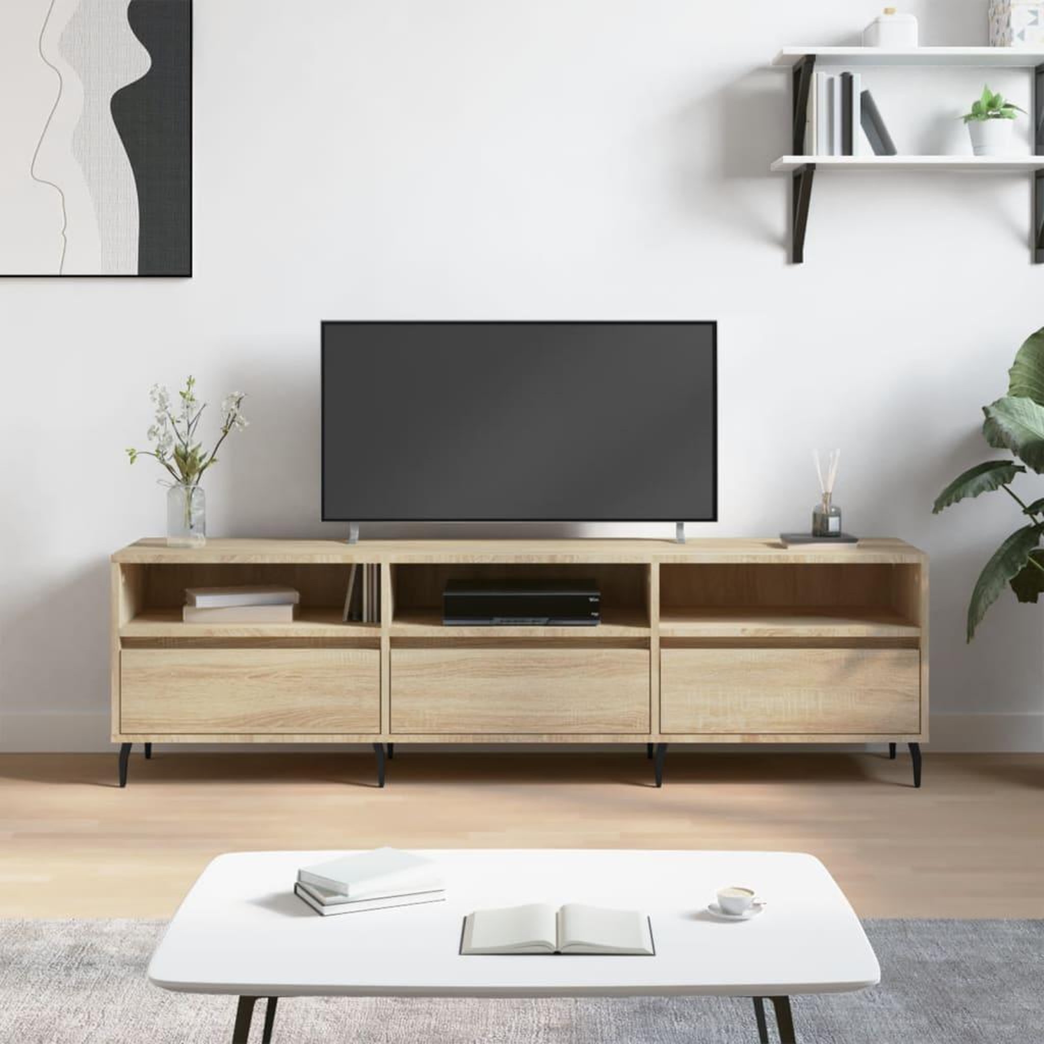 VIDAXL Meuble TV chene sonoma 150x30x44,5 cm bois d'ingenierie