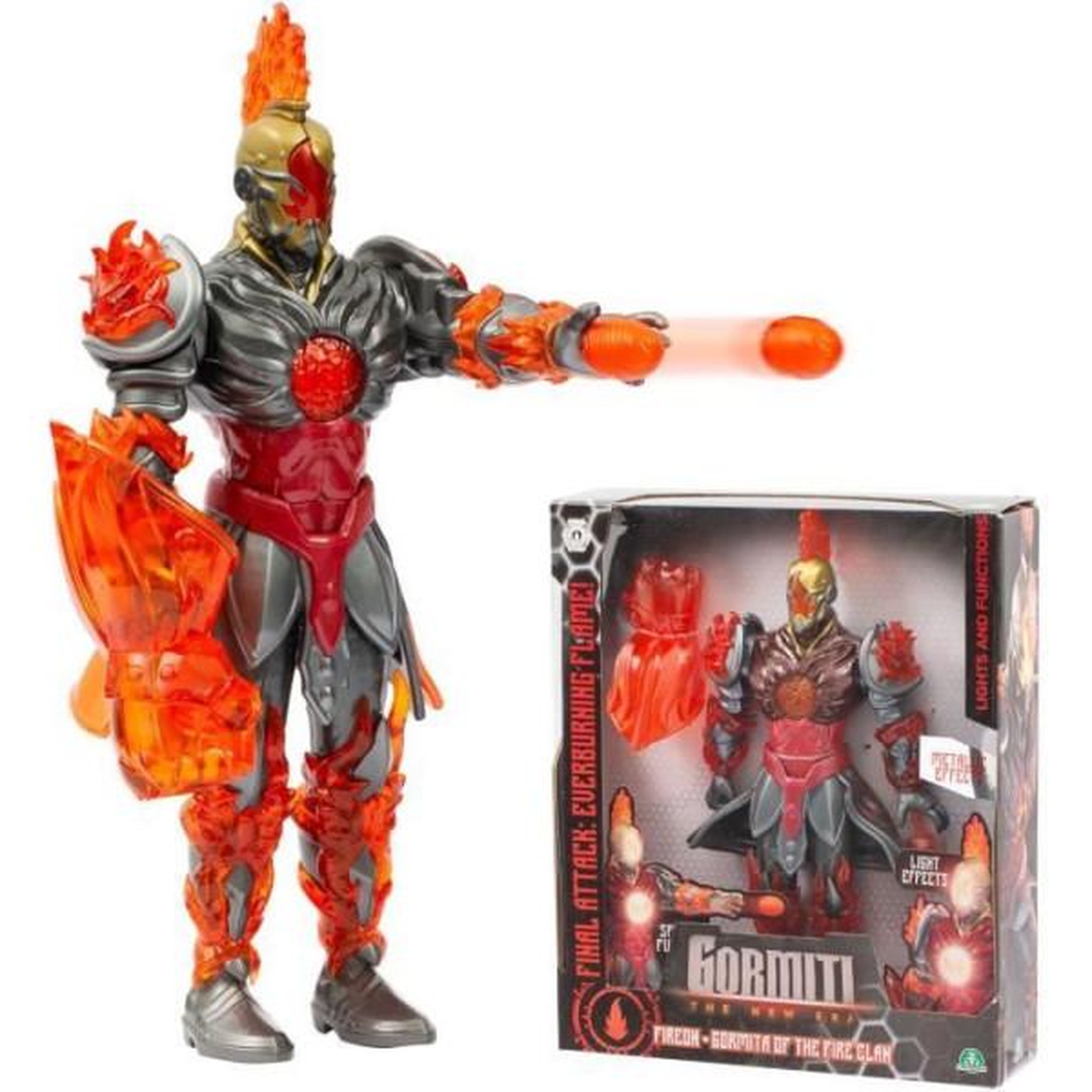 Voir la diapositive 4 : MARKET24 Figurine articulée - GORMITI - Gormiti avec attaque lumineuse Feu - Fireon - 27 cm - a partir de 4 ans - GRV073