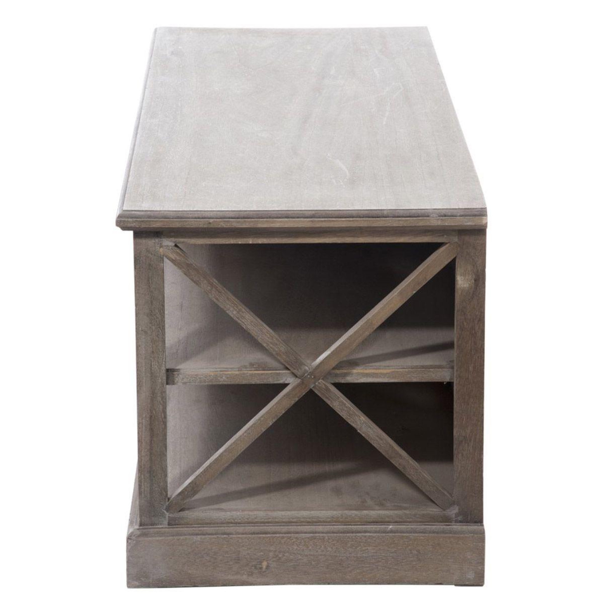 Voir la diapositive 6 : J-LINE Meuble tv & 2 paniers  catherine  120cm naturel