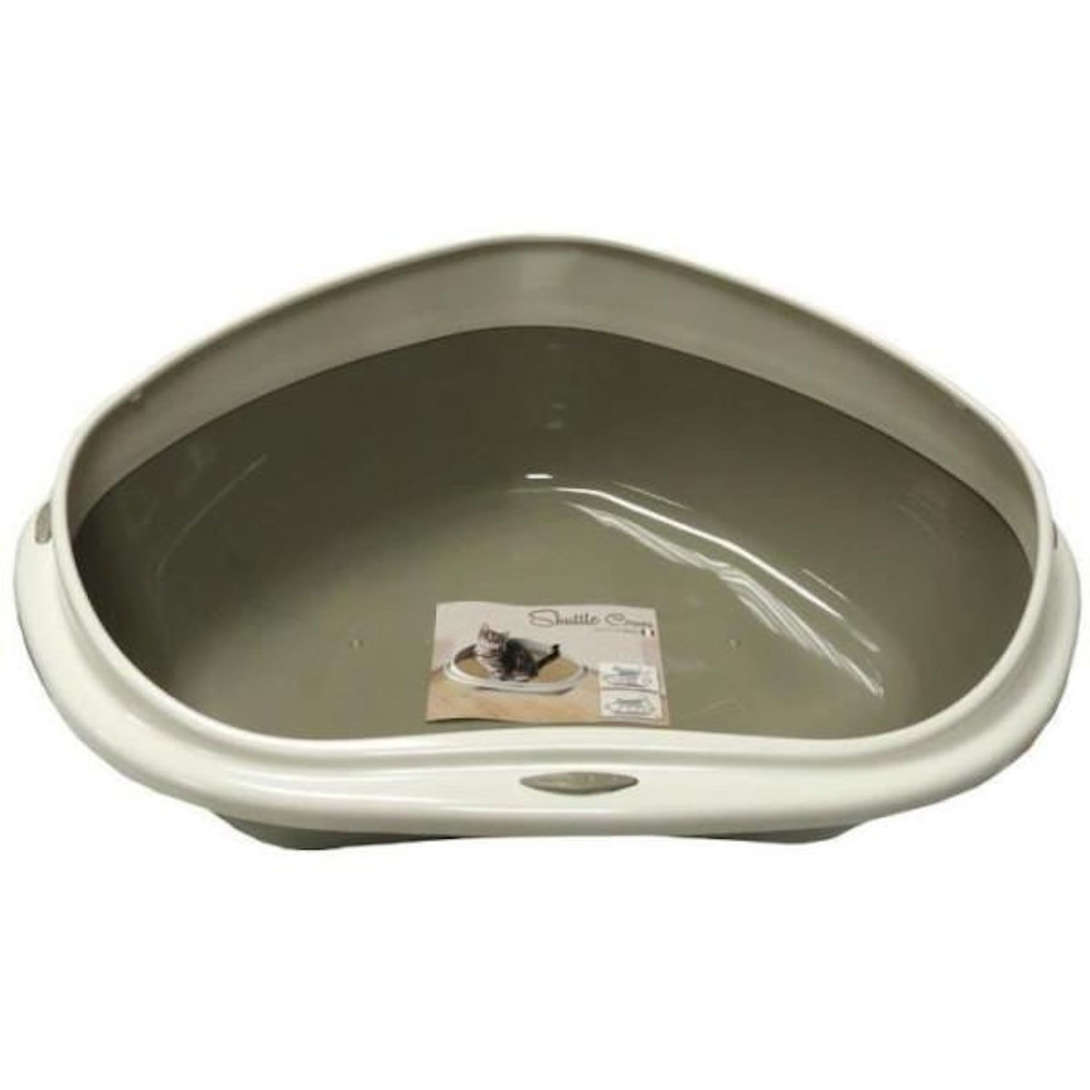 AIME AIME Bac a litiere d'angle + Rebord - 58 x 48 x 20,5 cm - Pour chat