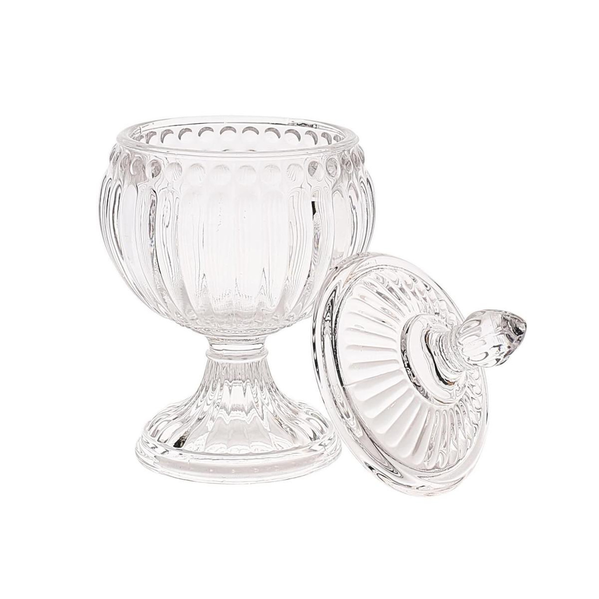 Voir la diapositive 2 : The Home Deco Factory Bonbonnière sur pied  royal  15cm transparent