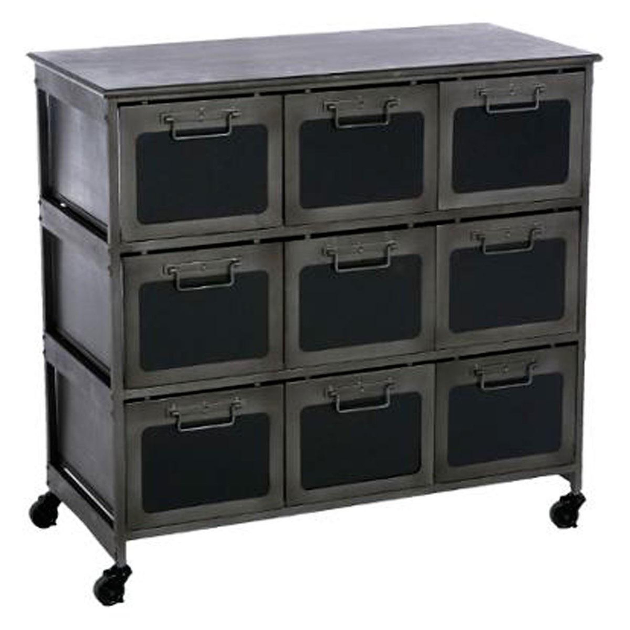 ATMOSPHERA Commode 9 Tiroirs  Zaret  89cm Noir