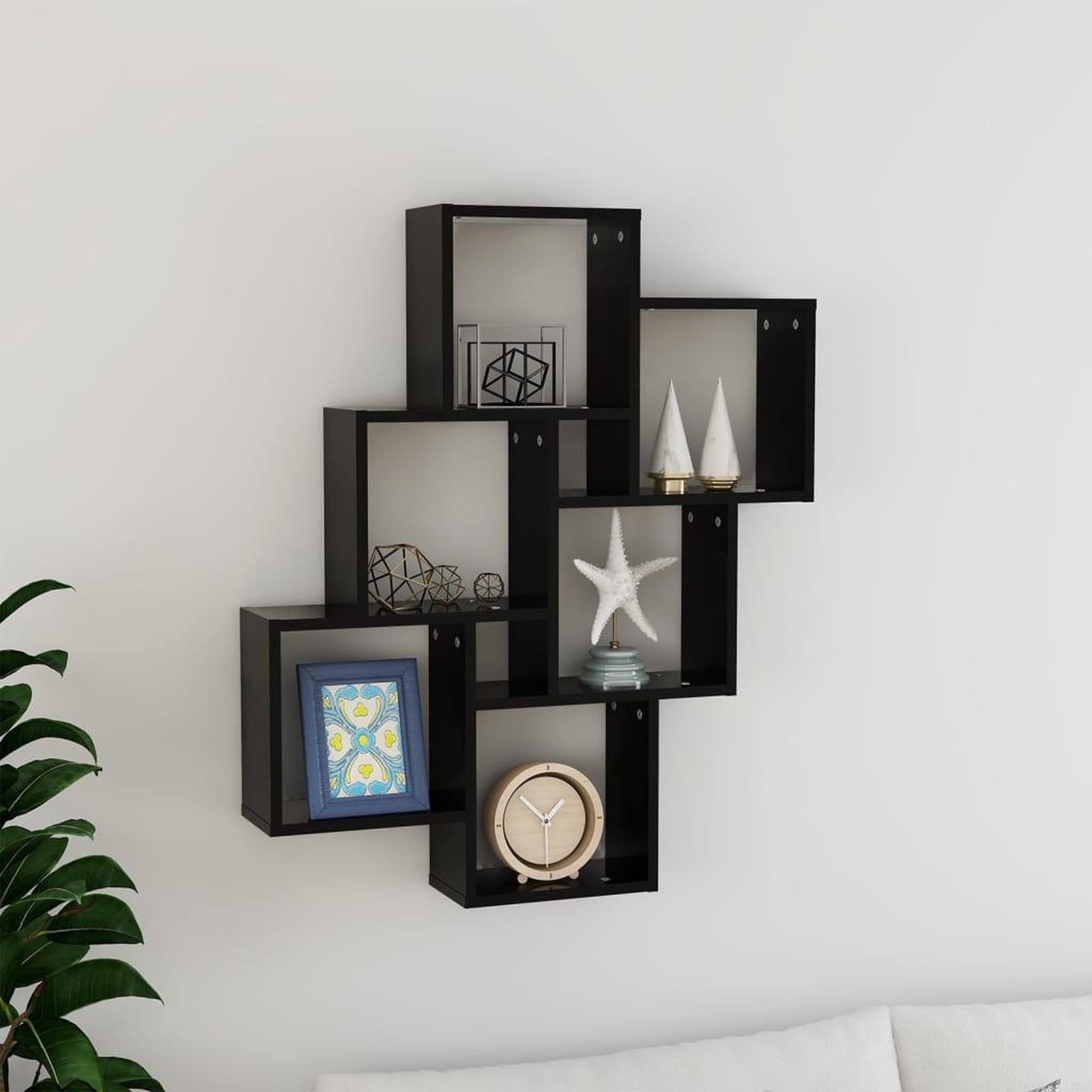 VIDAXL Etagere murale cube Noir 78x15x93 cm Bois d'ingenierie