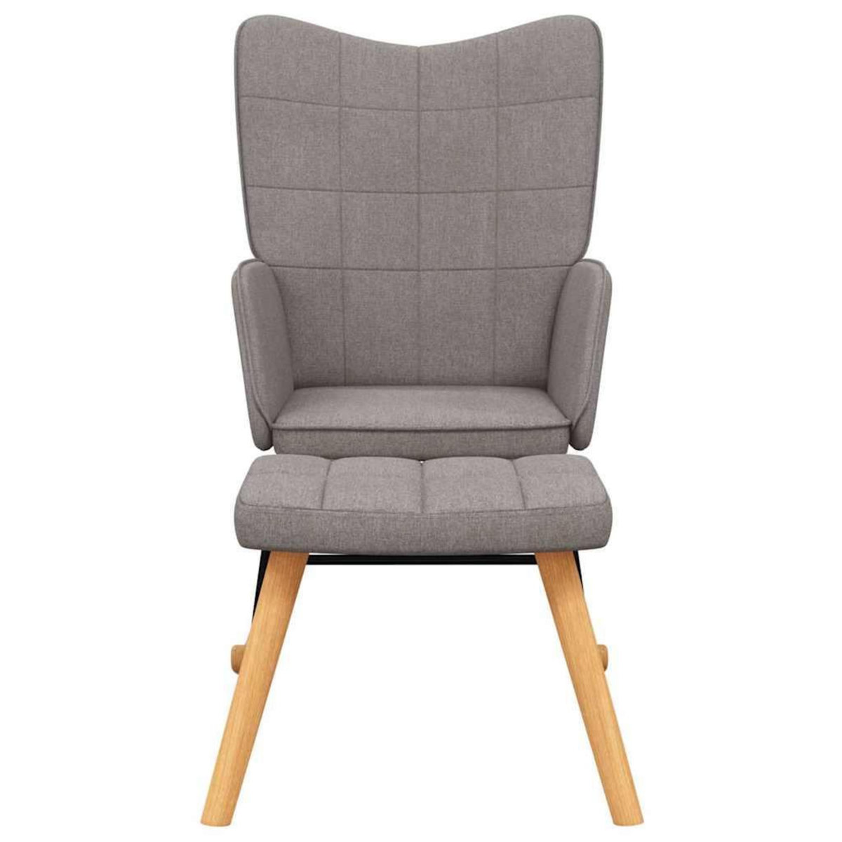 VIDAXL Chaise a bascule avec tabouret Taupe Tissu