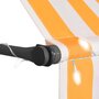 VIDAXL Auvent manuel retractable avec LED 150 cm Blanc et orange