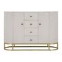 Voir la diapositive 2 : Paris Prix Buffet Design Effet Marbre  Montpellier  120cm Crème & Or