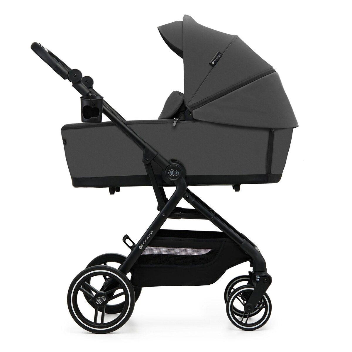 KINDERKRAFT Poussette 3 en 1 avec nacelle YOXI, roues anti-crevaison et accessoires