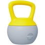 Voir la diapositive 1 : HOMCOM Kettlebell 10 Kg - prise ergonomique - entraînement musculaire & haltérophilie - PVC gris jaune