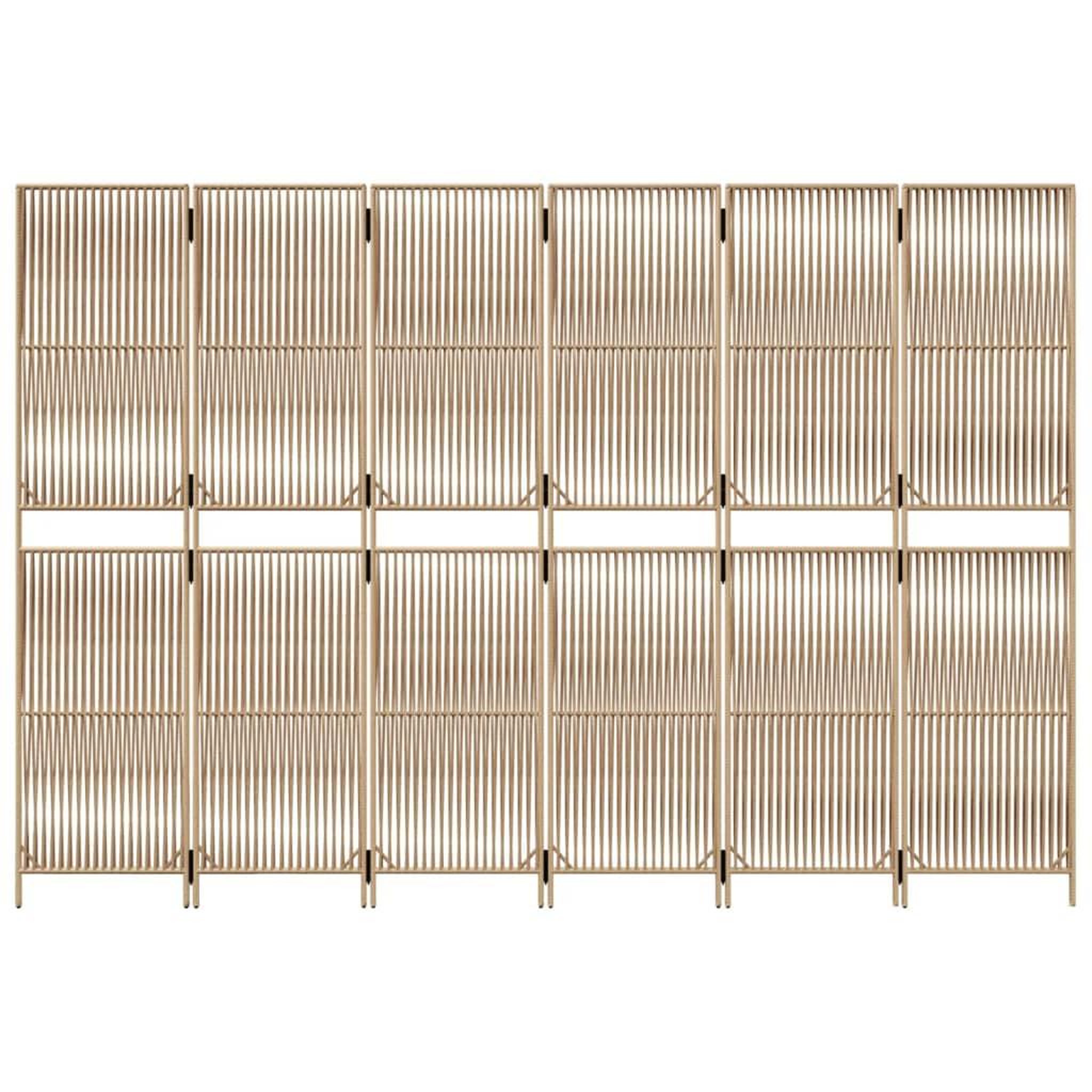 Voir la diapositive 5 : VIDAXL Cloison de separation 6 panneaux beige resine tressee
