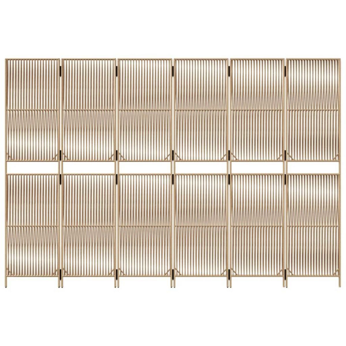 VIDAXL Cloison de separation 6 panneaux beige resine tressee