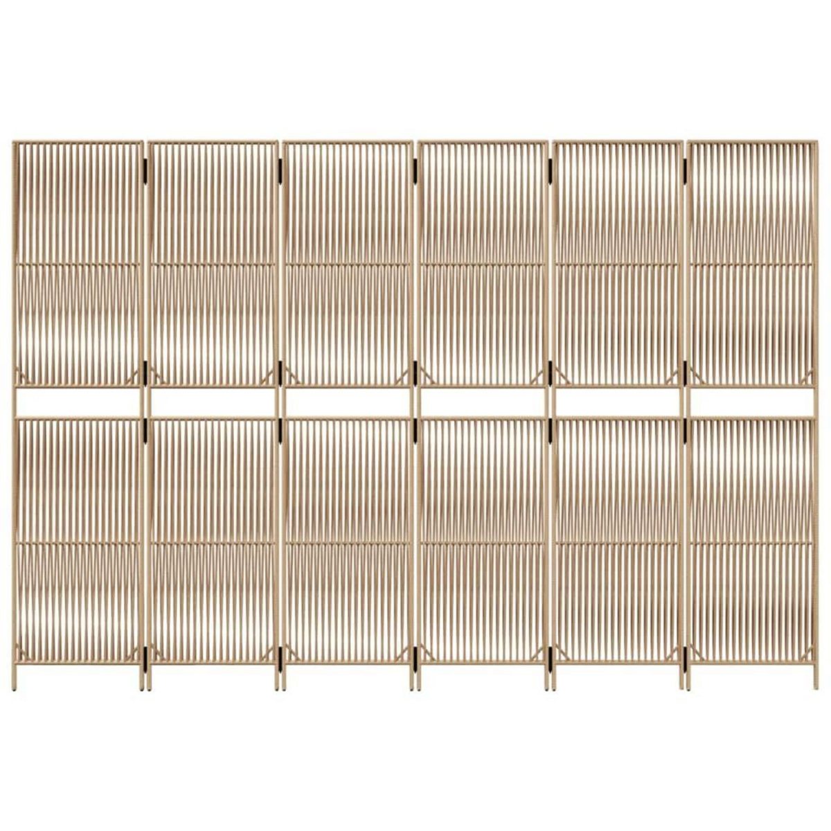 VIDAXL Cloison de separation 6 panneaux beige resine tressee