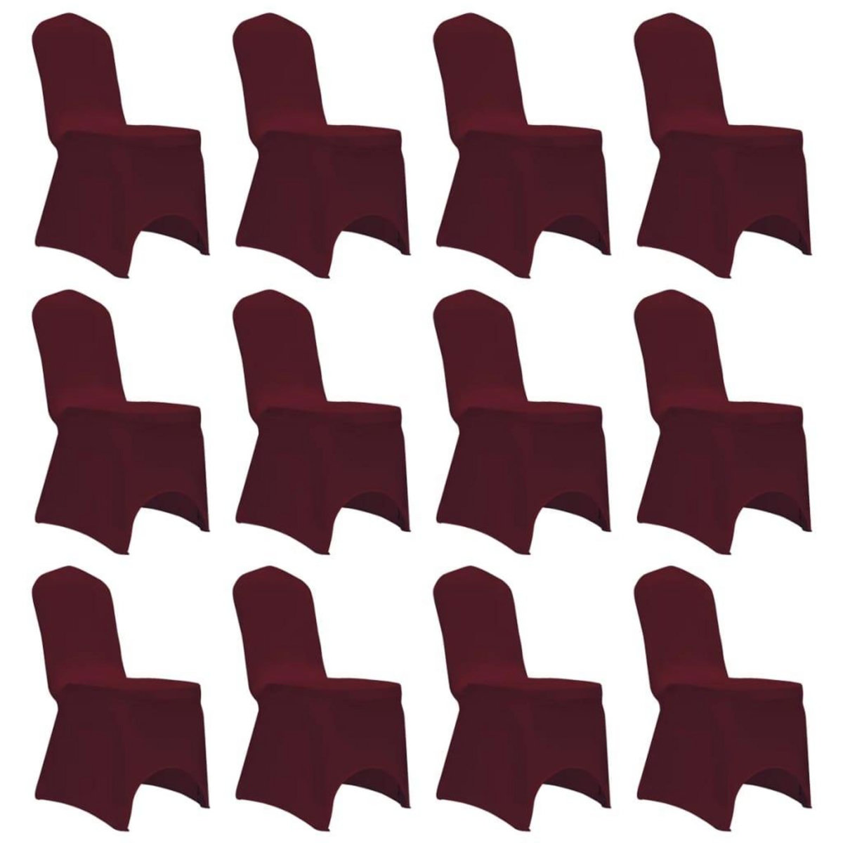 VIDAXL Housses elastiques de chaise Bordeaux 12 pcs