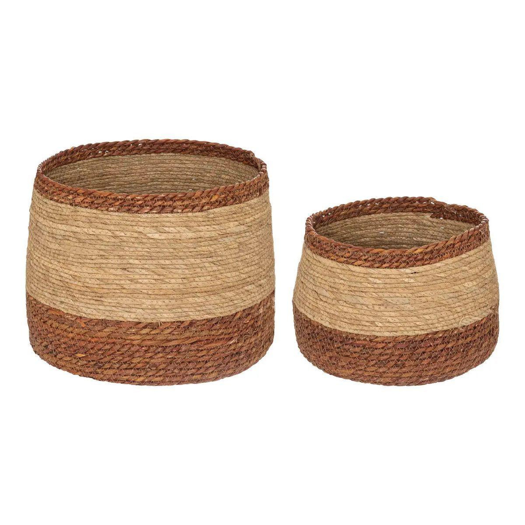 Voir la diapositive 1 : ATMOSPHERA Lot de 2 Paniers Déco  Lena  38cm Naturel
