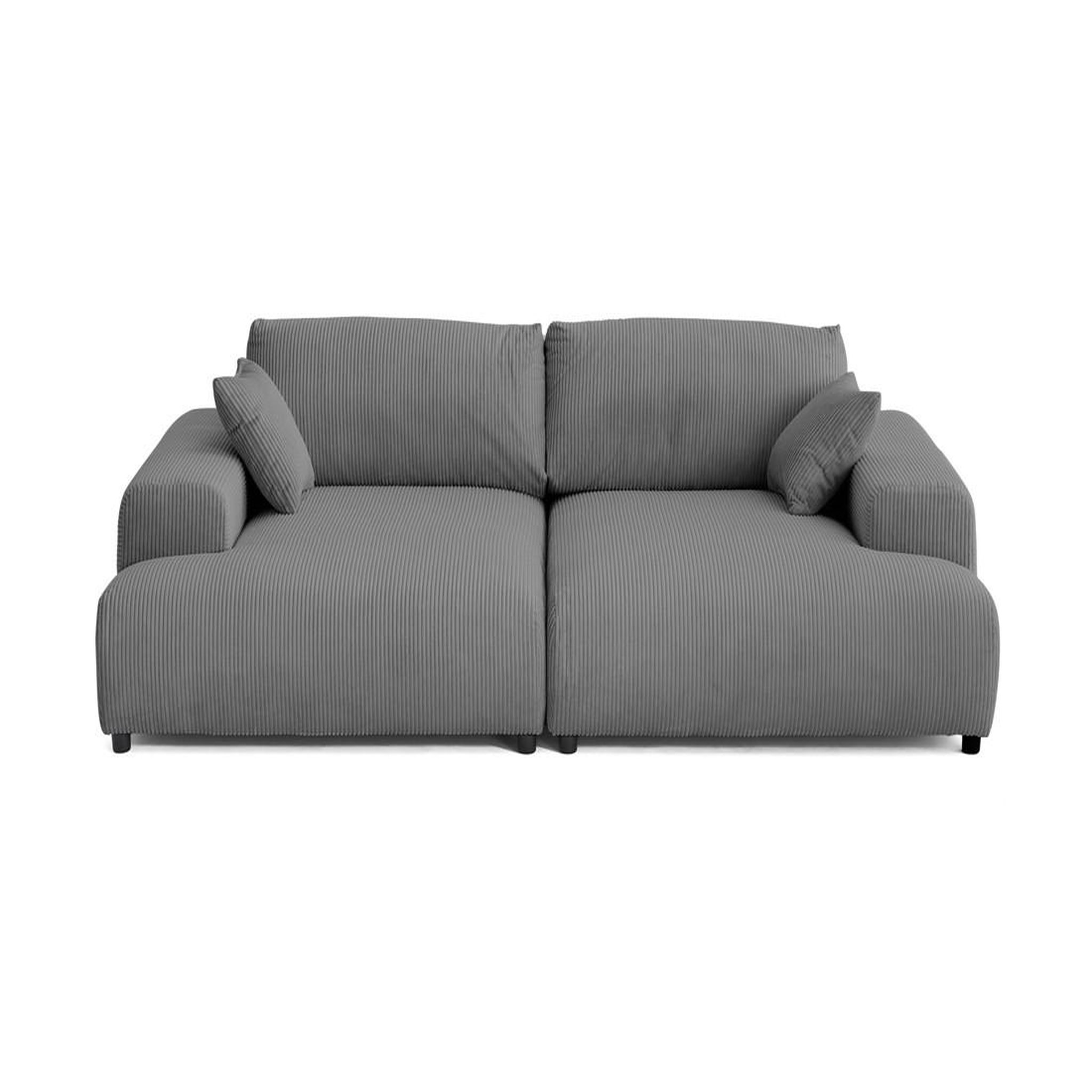 Voir la diapositive 1 : LISA DESIGN Garance - canapé droit 4 places double méridienne - assise profonde - en velours côtelé