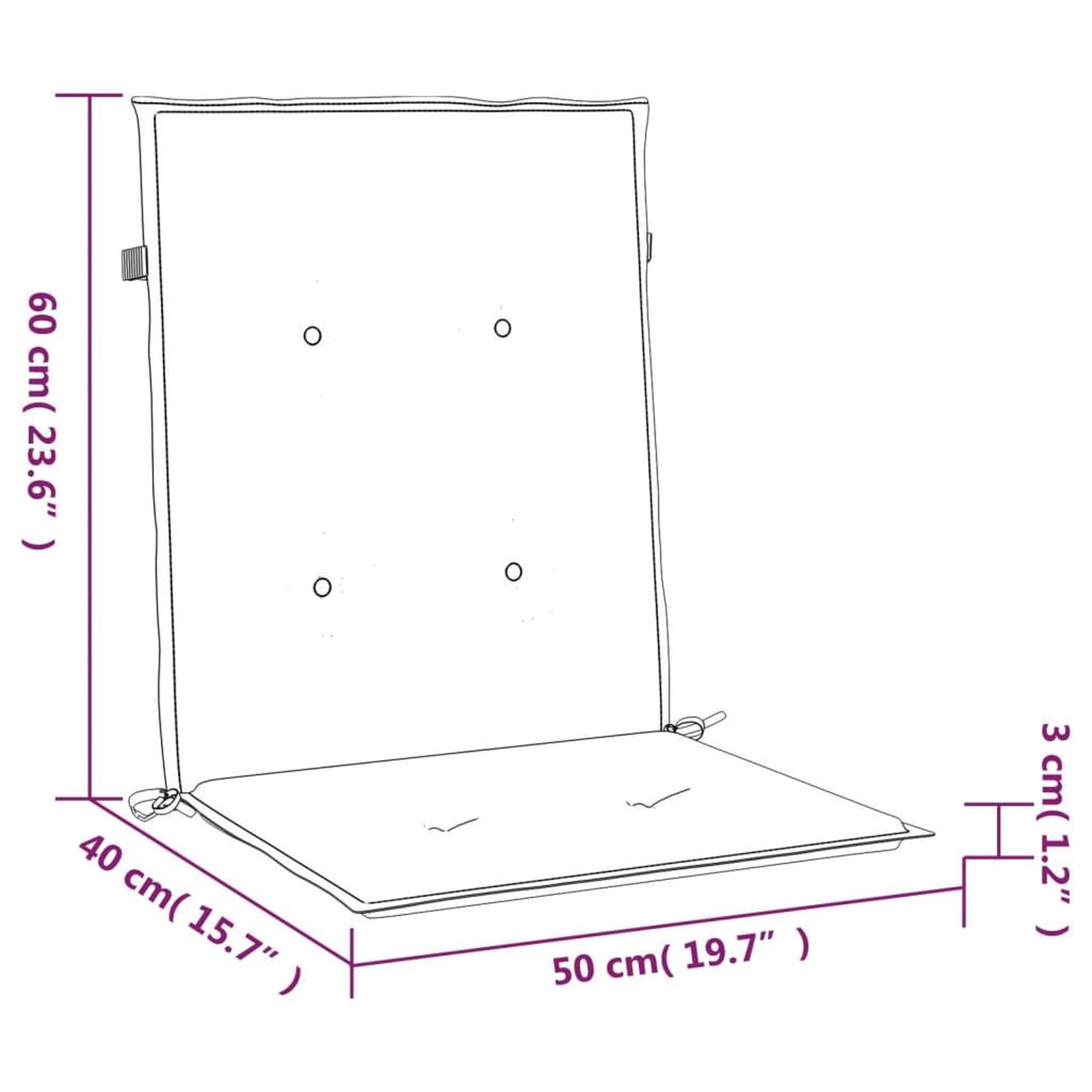 Voir la diapositive 6 : VIDAXL Coussins de chaise de jardin a dossier bas lot de 4