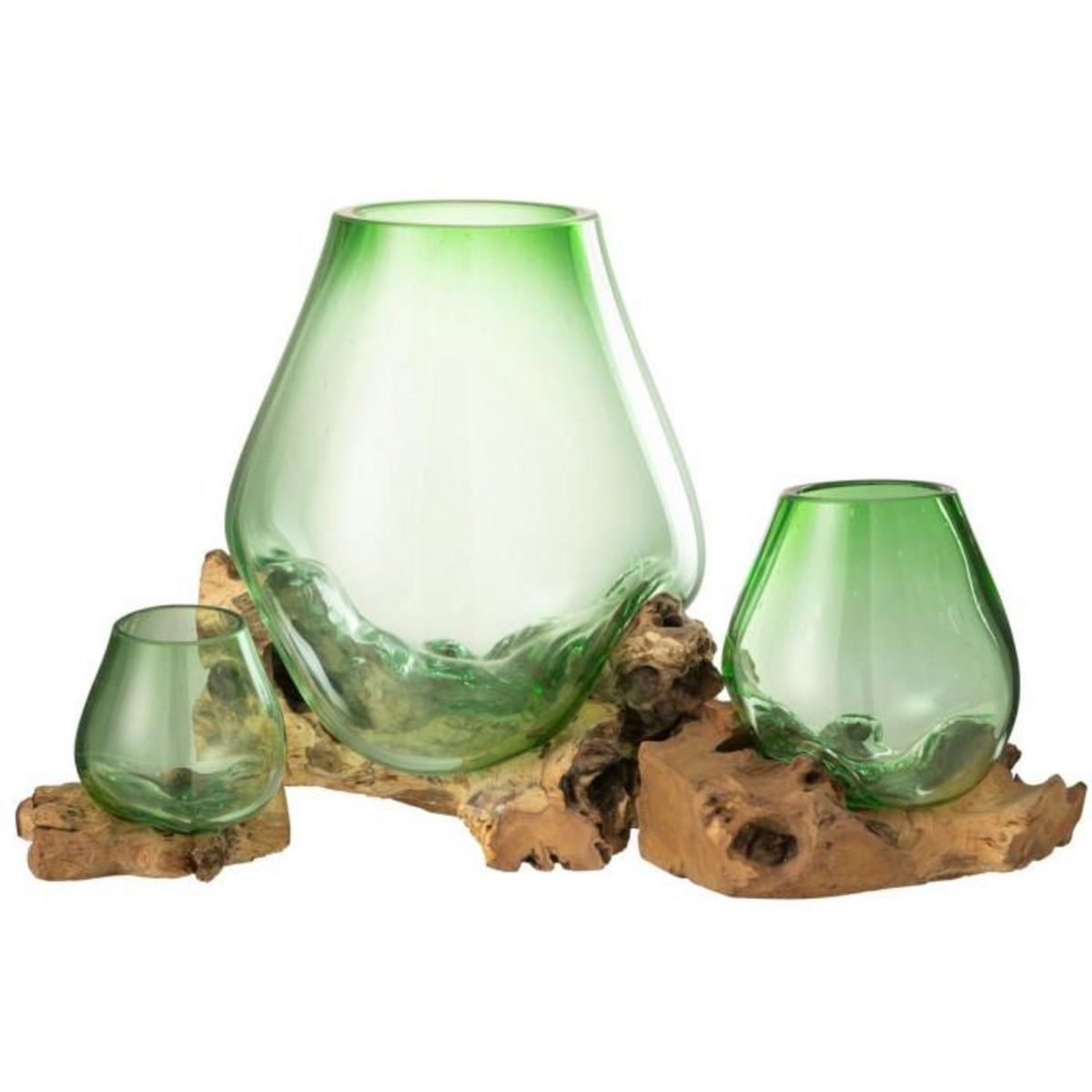 Paris Prix Vase en Verre sur Racine  Gamal  19cm Vert