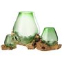 Voir la diapositive 2 : Paris Prix Vase en Verre sur Racine  Gamal  19cm Vert