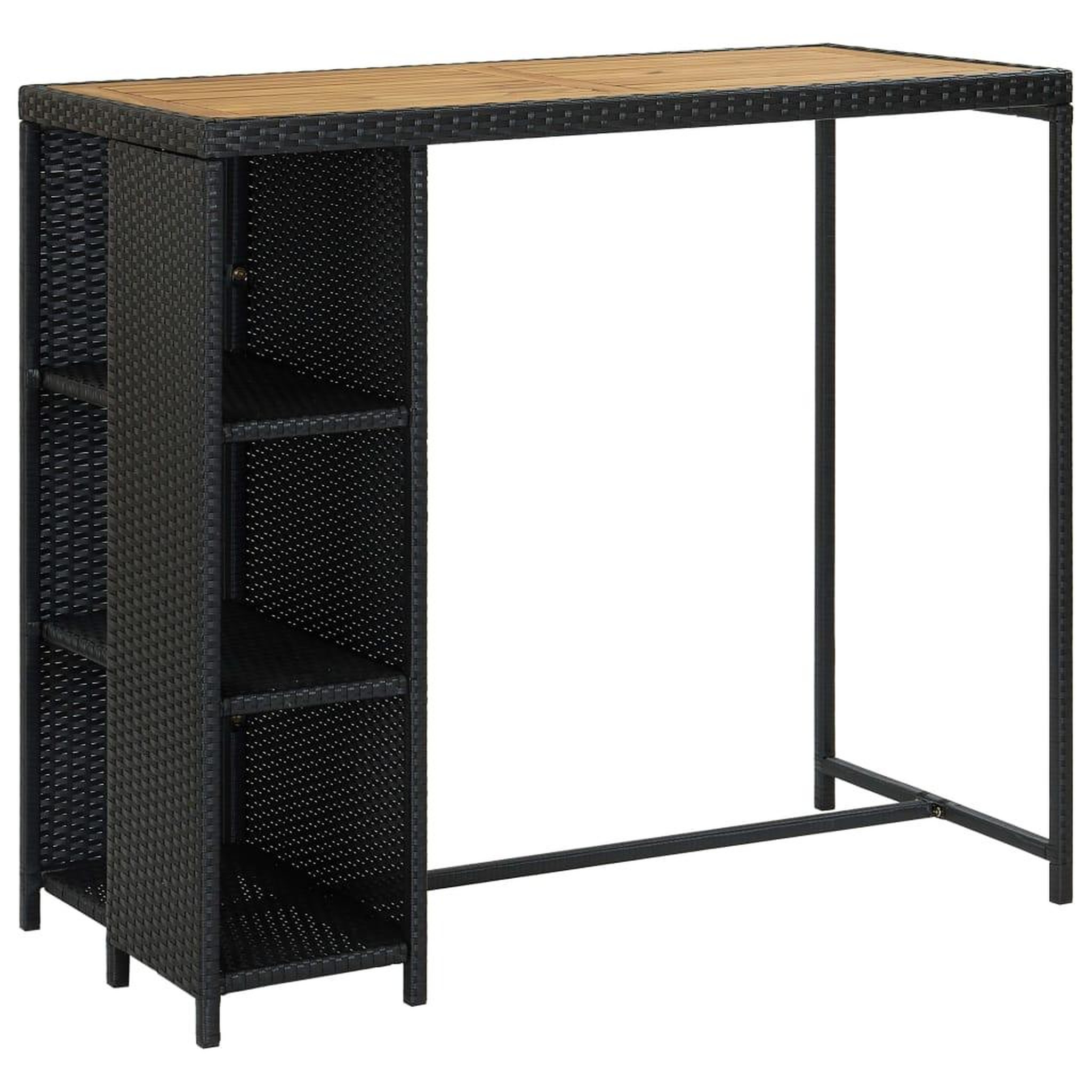 Voir la diapositive 2 : VIDAXL Ensemble de bar de jardin 5 pcs et coussins Resine tressee Noir