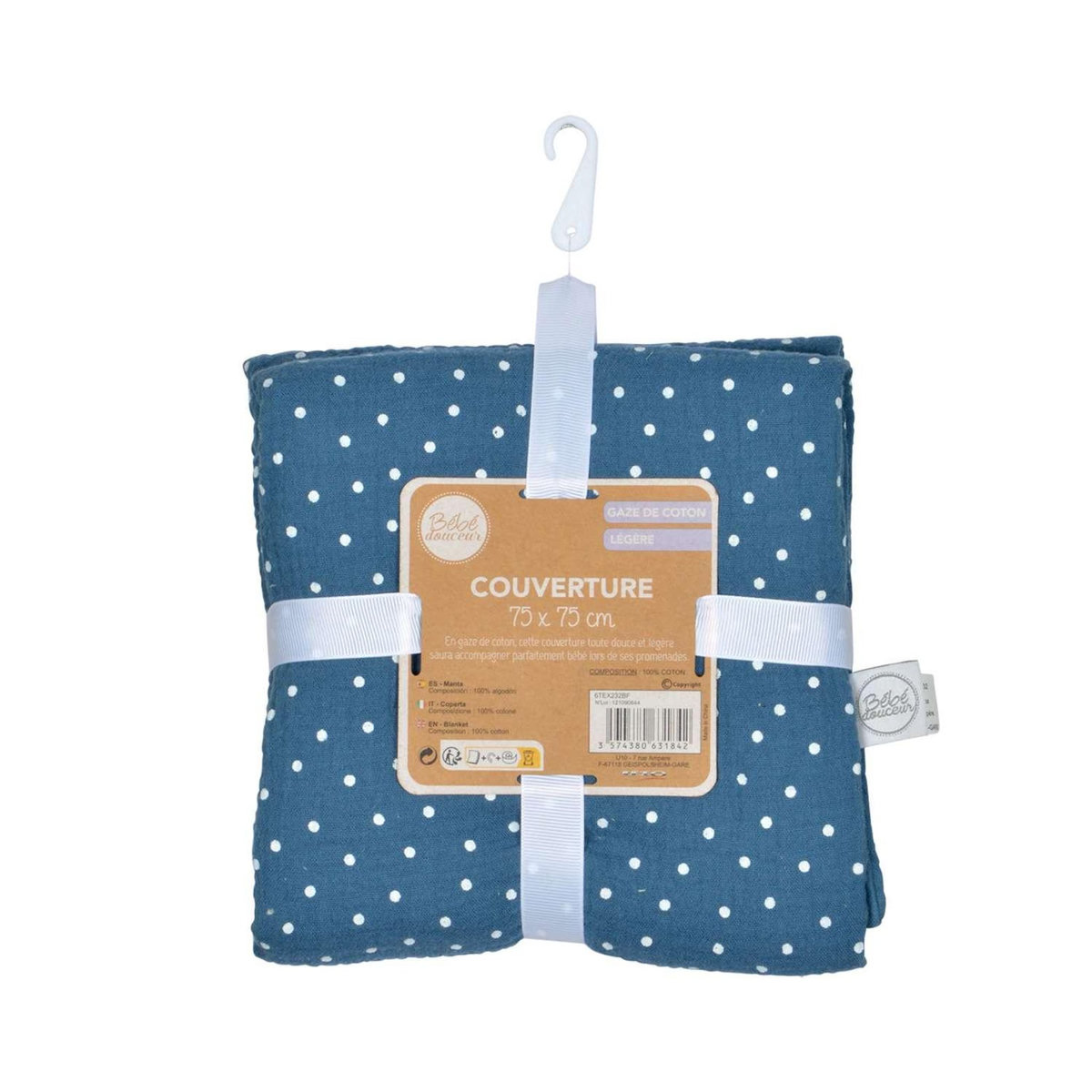 BEBE DOUCEUR Couverture en gaze de coton imprimée