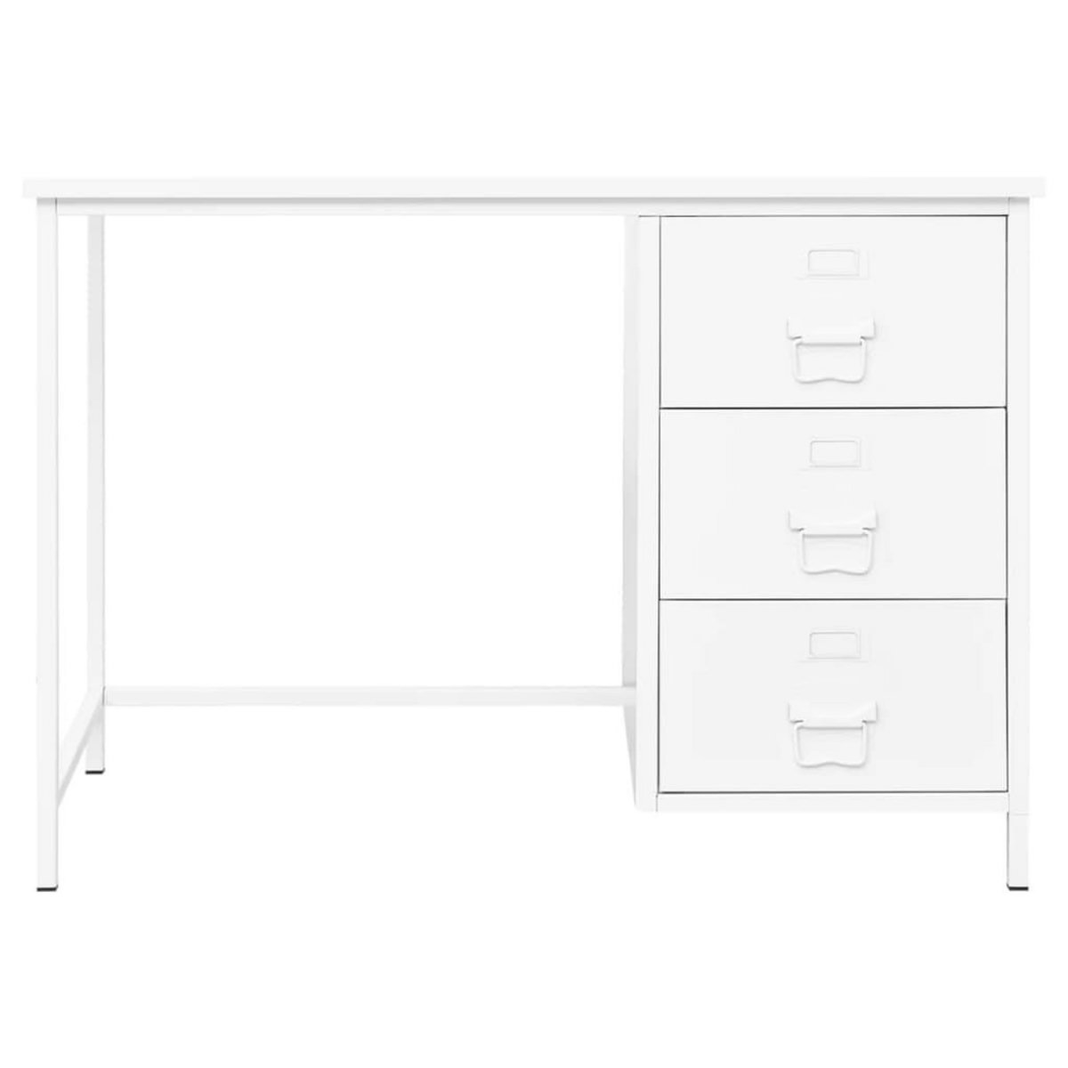 VIDAXL Bureau industriel avec tiroirs Blanc 105x52x75 cm Acier