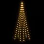 VIDAXL Sapin de Noël sur mat de drapeau 108 LED Blanc chaud 180 cm