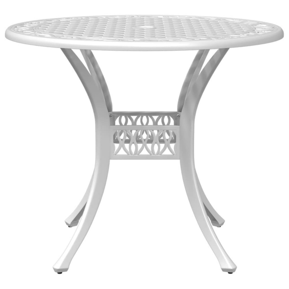 VIDAXL Table de jardin blanc Ø90x75 cm aluminium coule