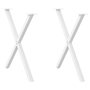 Voir la diapositive 1 : VIDAXL Pieds de table a manger forme de X 2 pcs blanc 80x(72-73) cm