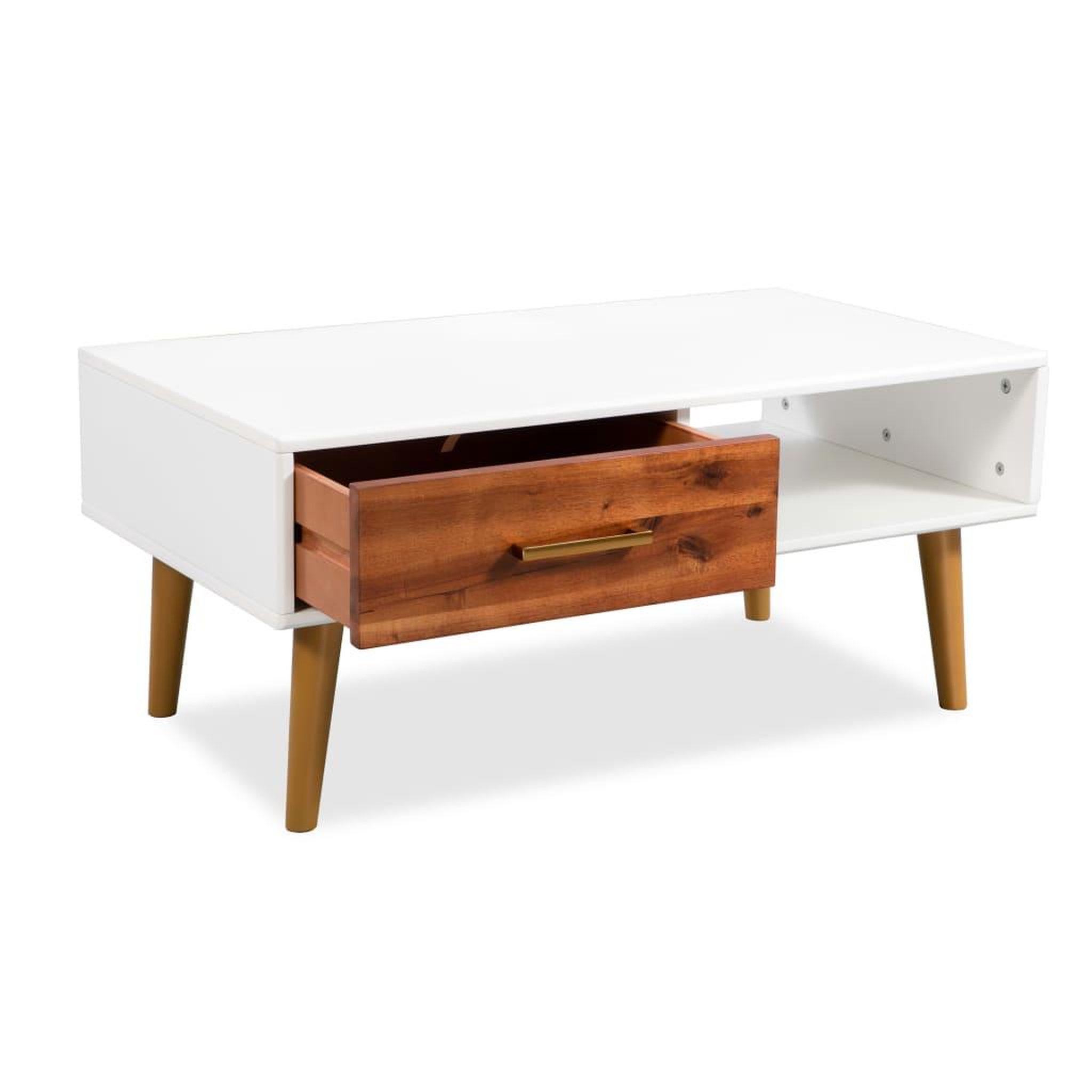 Voir la diapositive 4 : VIDAXL Table basse bois d'acacia massif 90x50x40 cm