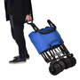Voir la diapositive 5 : OUTSUNNY Chariot pliant avec toit, poignée, panier - chariot de plage - chariot de transport pliable tout-terrain métal noir oxford bleu