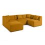 Voir la diapositive 2 : LISA DESIGN Nova - canapé modulable d'angle droit - 5 places - avec pouf d'appoint - en velours