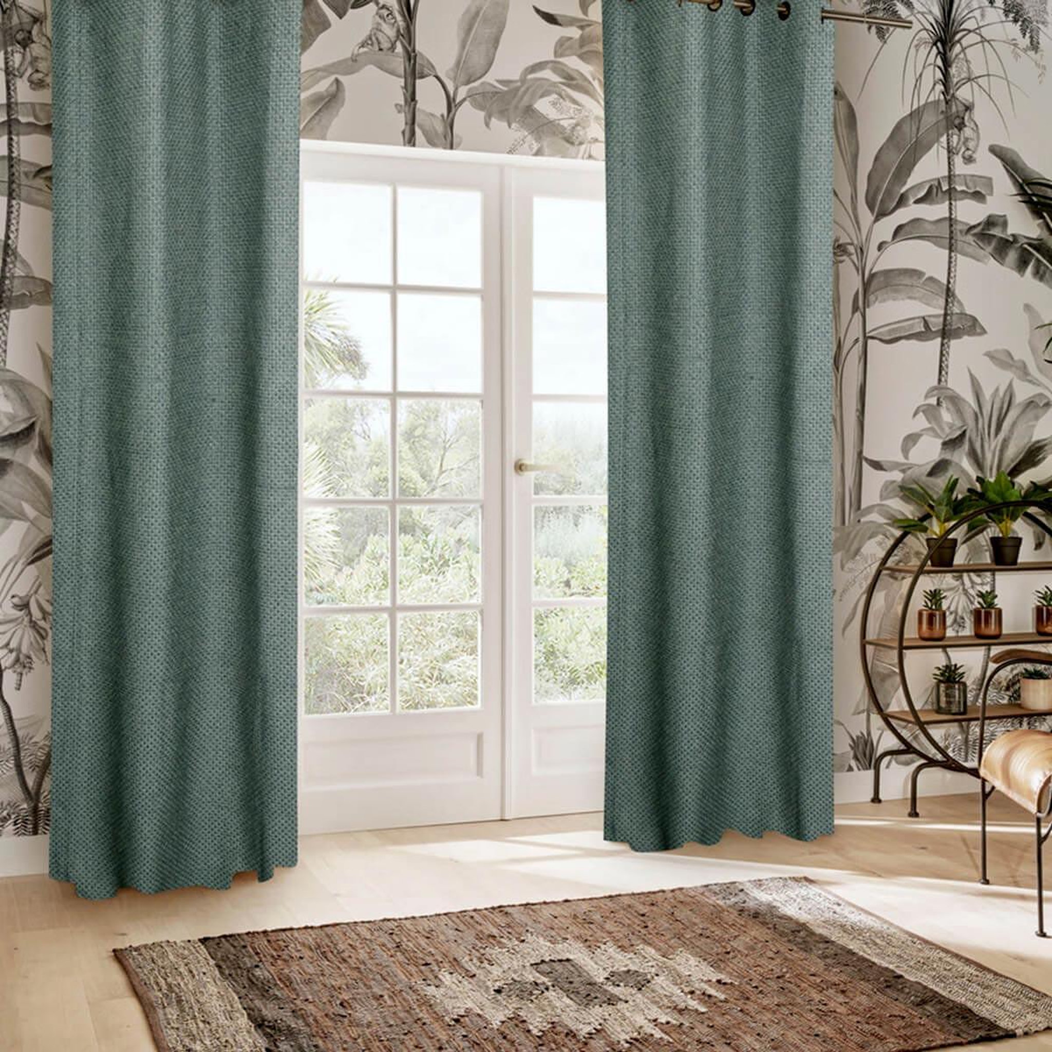 ATMOSPHERA Rideau maille à œillets  wild  140x260cm vert tilleul