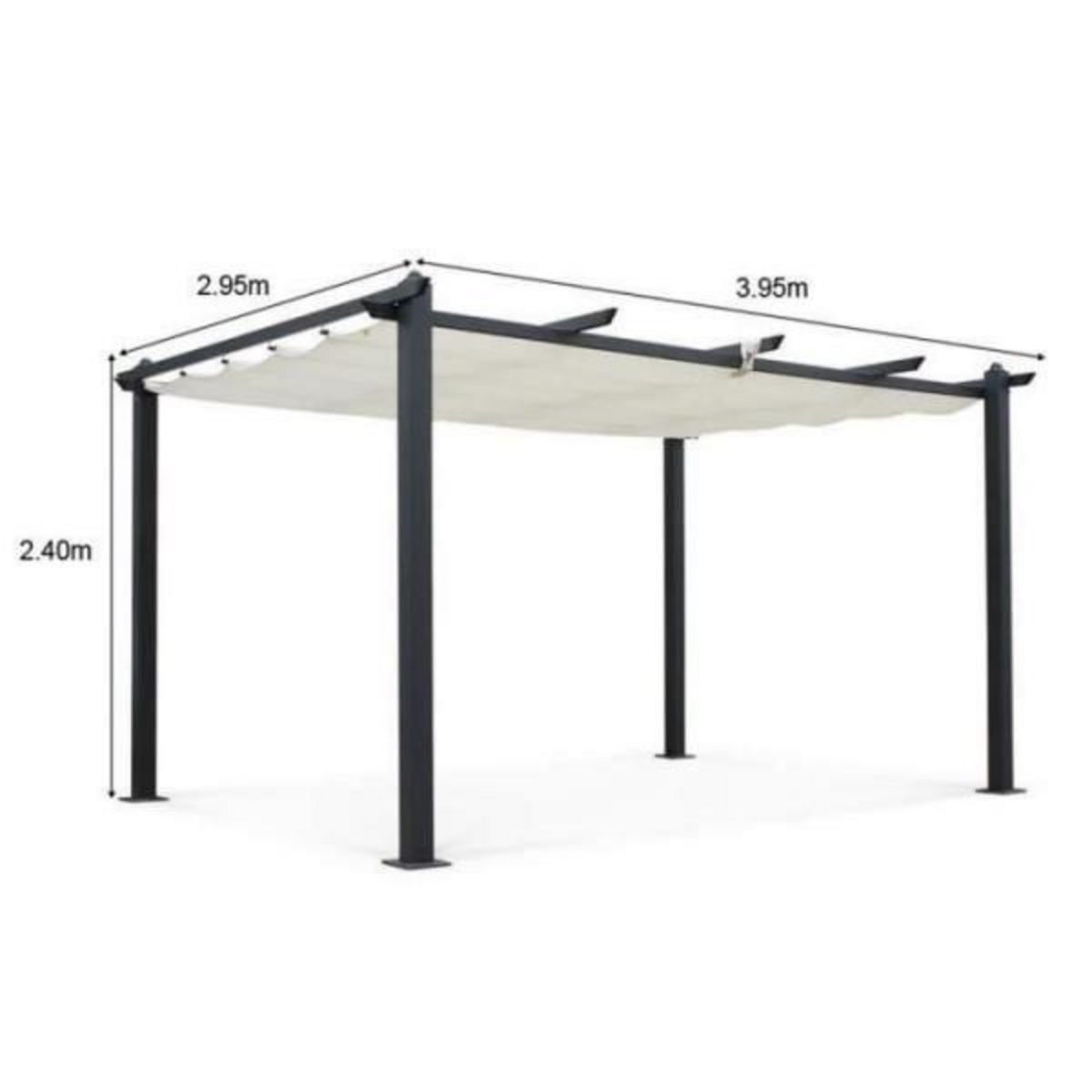 MARKET24 Pergola en aluminium CORDOBA - Ecru - 4 x 3 m
