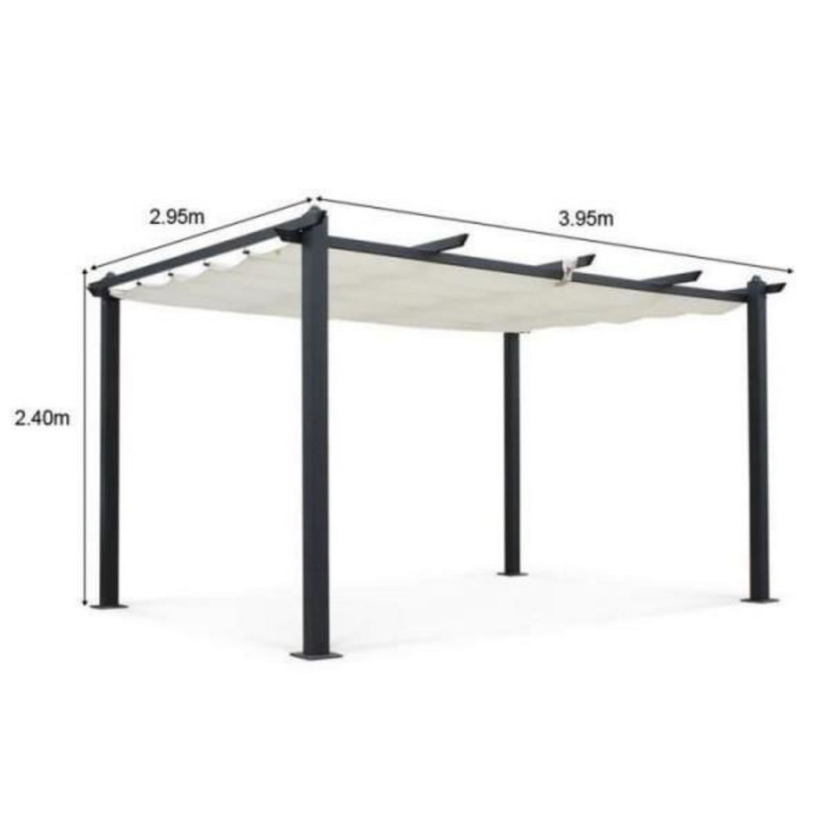 MARKET24 Pergola en aluminium CORDOBA - Ecru - 4 x 3 m