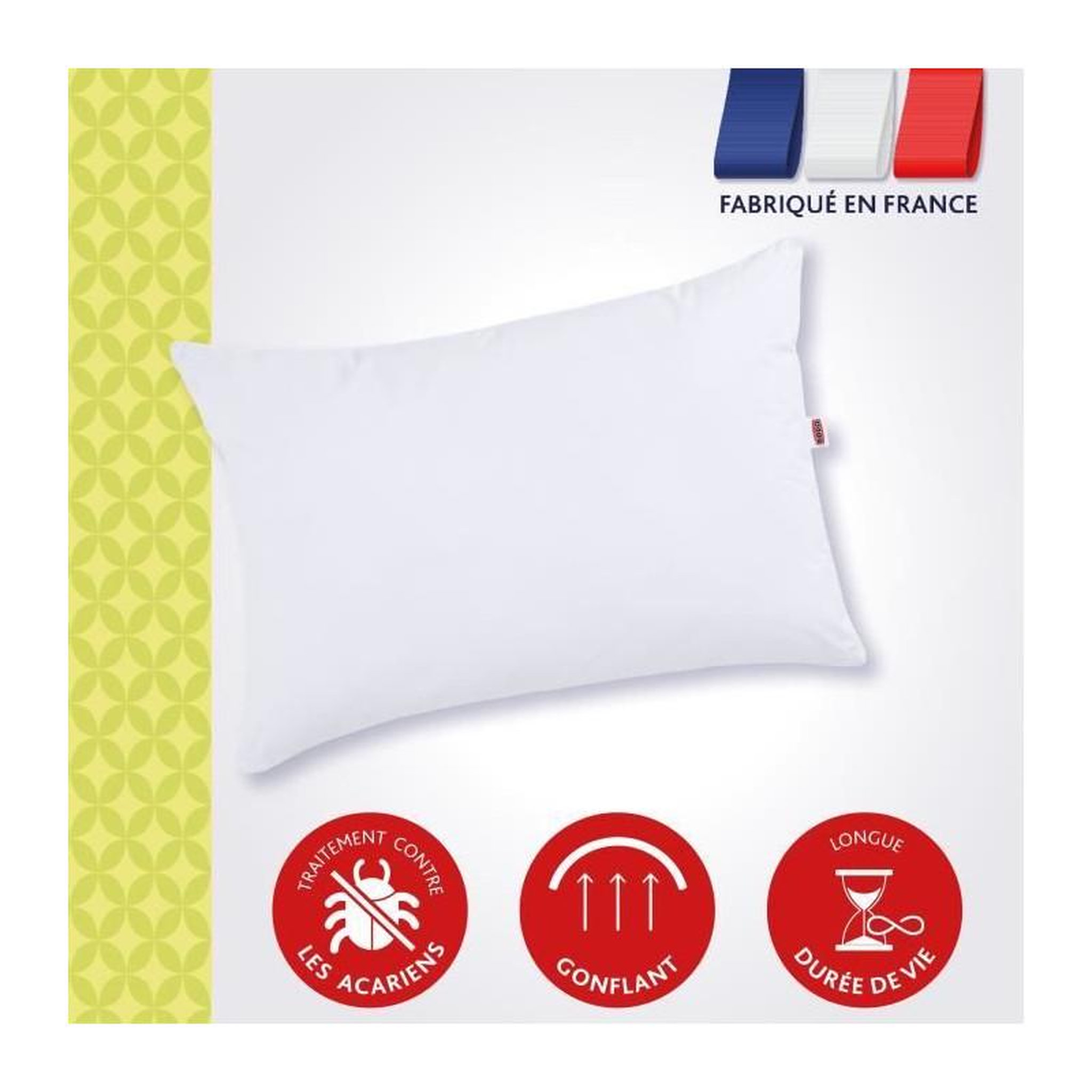 Voir la diapositive 5 : DODO Oreiller anti-acariens 50x70 cm - 100% Polyester - DODO