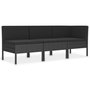 Voir la diapositive 2 : VIDAXL Salon de jardin 3 pcs avec coussins Resine tressee Noir