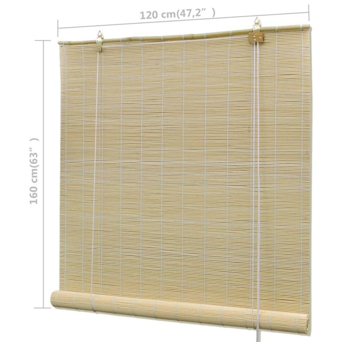 VIDAXL Store a rouleau bambou naturel 120x160 cm