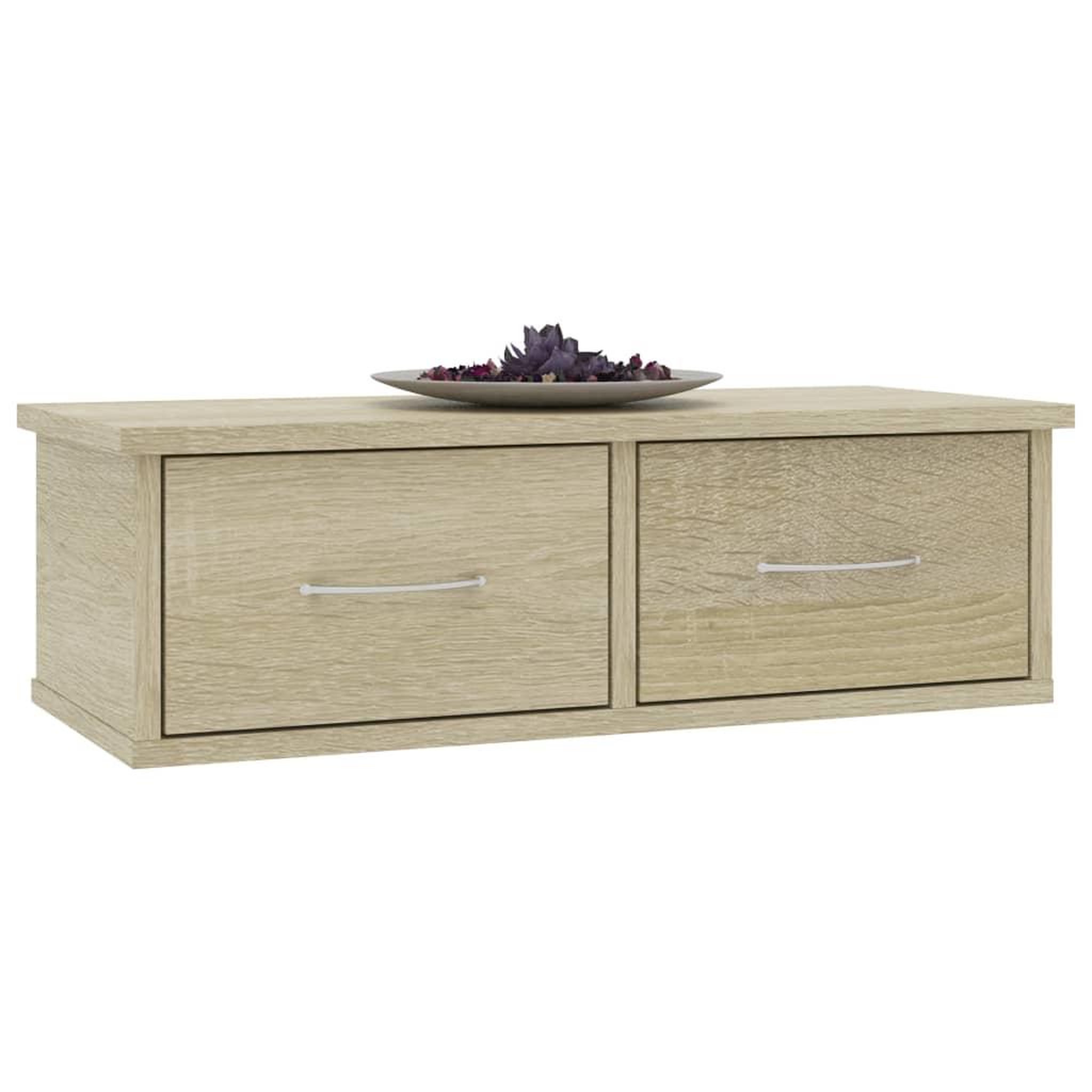 Voir la diapositive 3 : VIDAXL Etagere murale avec tiroirs Chene sonoma Bois d'ingenierie