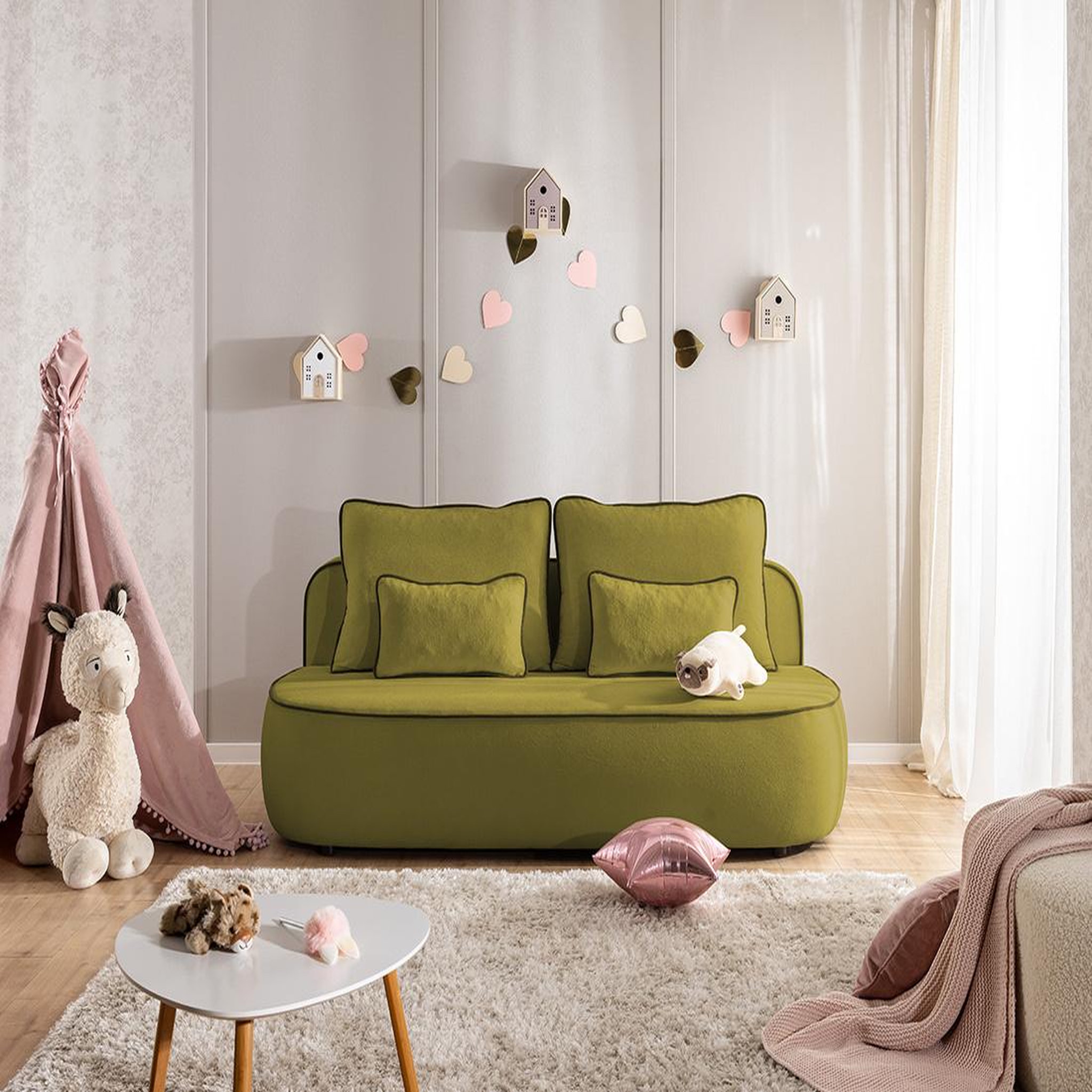 Voir la diapositive 5 : BEST MOBILIER Laurine - canapé droit 3 places convertible avec coffre en velours