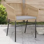 VIDAXL Chaises de jardin lot de 2 et coussins marron rotin