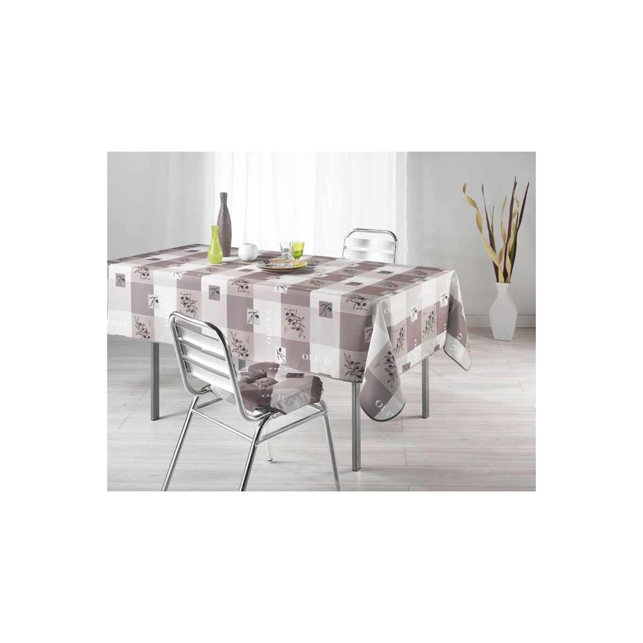 Voir la diapositive 2 : Douceur d'Intérieur Nappe Polyester  Provencia  150x240cm Taupe
