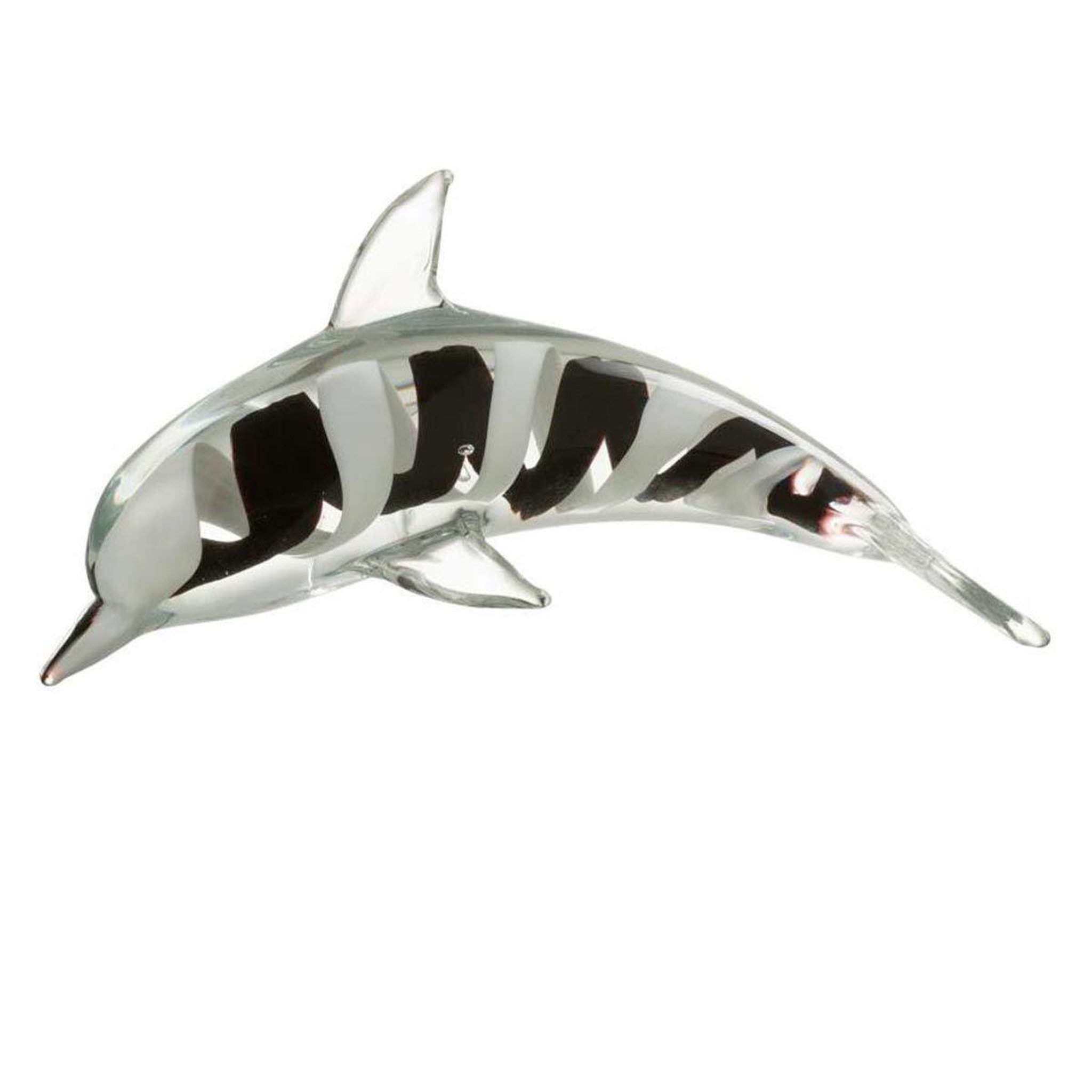 Voir la diapositive 1 : J-LINE Presse-Papier Design  Dauphin  24cm Noir & Blanc