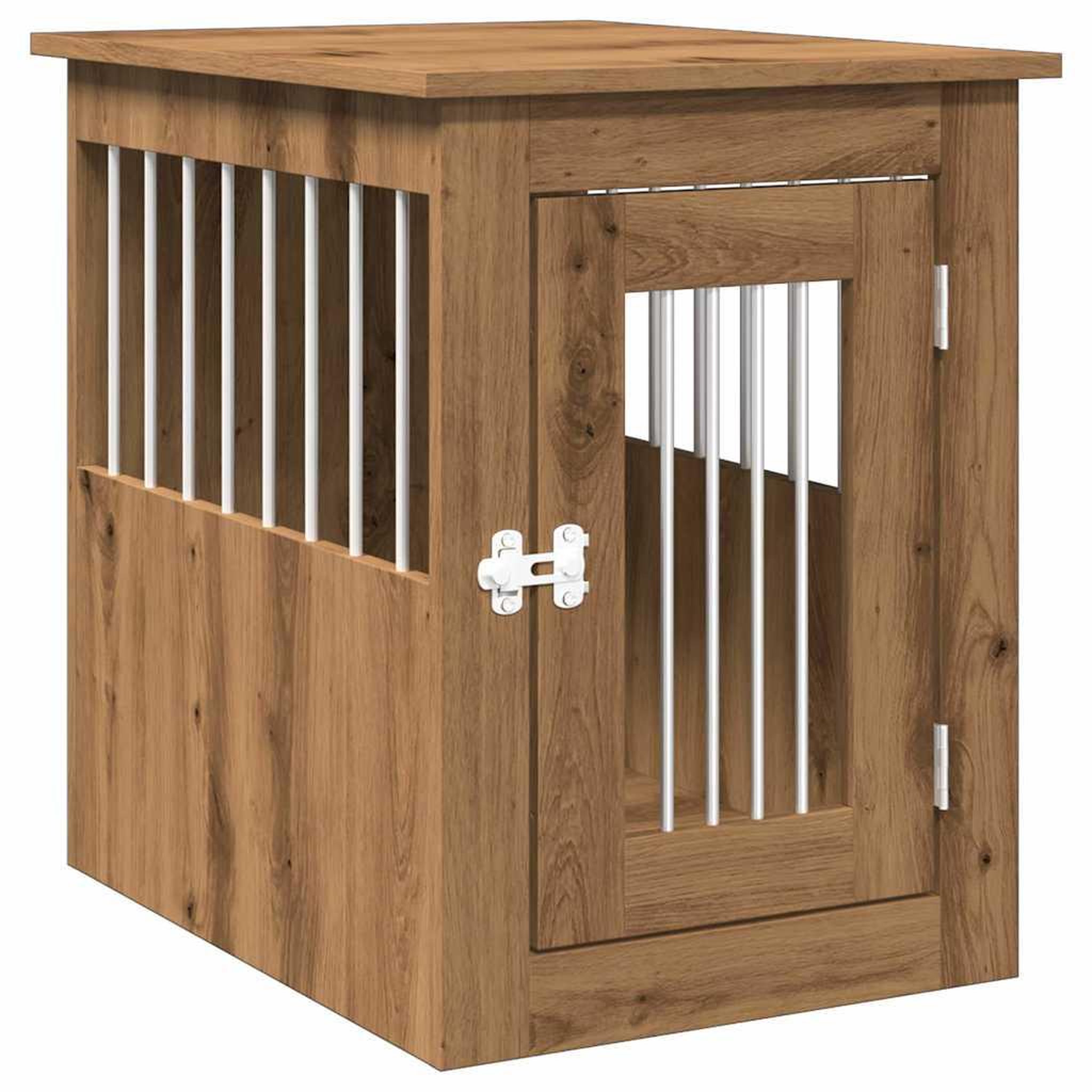 Voir la diapositive 2 : VIDAXL Meuble de cage pour chiens chene artisanal 45x62x59 cm