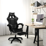 Voir la diapositive 4 : ID MARKET Fauteuil de gaming ALEX réglable avec repose-pied, coussin de tête et coussin lombaire noir et gris