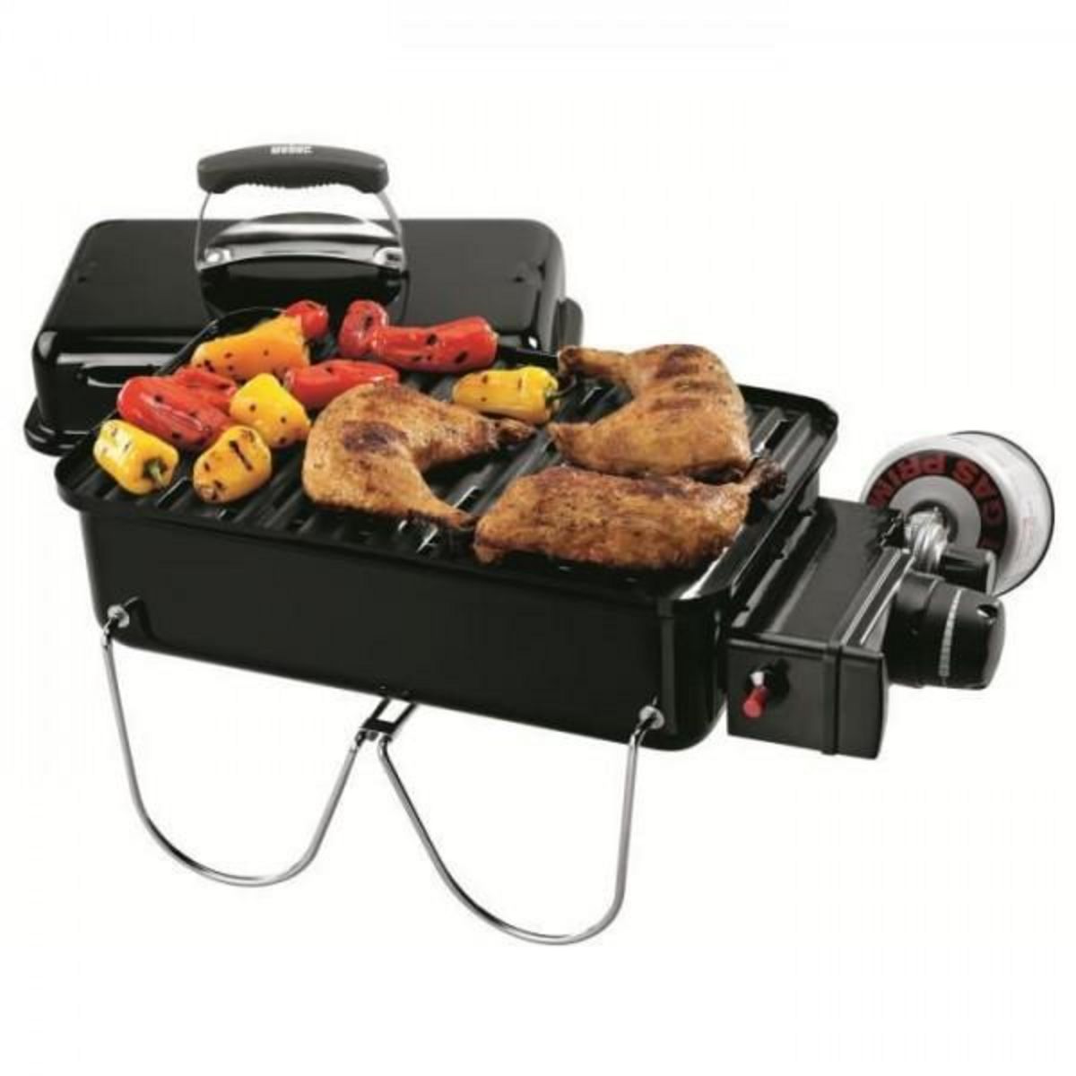 AAAAA Barbecue a gaz - WEBER - Go-Anywhere - Cuve et couvercle en acier émaillé - Brûleur inox
